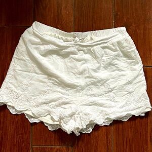 LC Lauren Conrad White Lace Trim Shorts